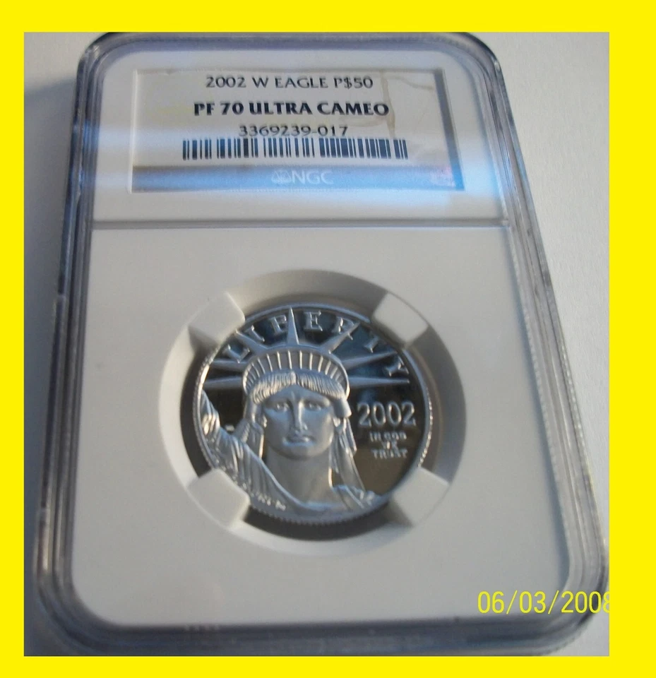 2002 American Platinum Eagle $50  NGC PF 70 RARE - Image 1 of 1