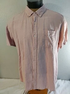 Men's GAP red linen cotton standard fit short sleeve casual dress shirt XL NWOT - Picture 1 of 11