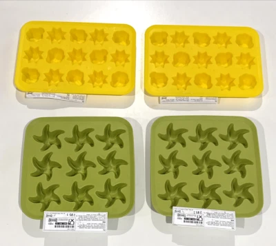 Lot of 4 IKEA, Starfish and Seashells Ice Cube Tray, Hard Silicone - Image 1 of 4