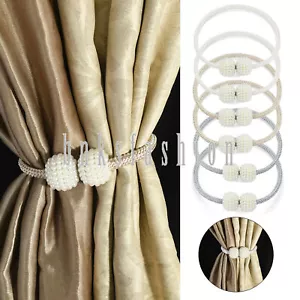 6Pcs Magnetic Ball Curtain Tiebacks Clips Window Drapery Holdbacks Holder Decor - Picture 1 of 6