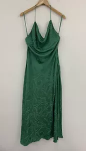Free People Gigi Maxi Dress Satin Green UK 12 US 8 NEW RRP $300 - Picture 1 of 13