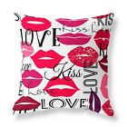 Lips Kiss Love Zip Filled Cushion Designer Red
