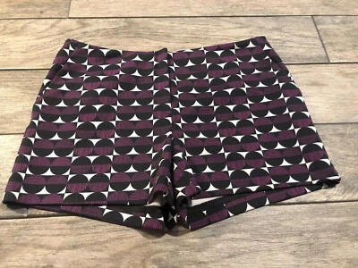Worthington Ladies Shorts Purple Black Polyester Spandex Size Large - Image 1 of 4
