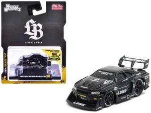 1999 NISSAN SKYLINE GT-R R34 #5 LIBERTY WALK BLACK 1/64 MUSCLE MACHINES 15566-3I - Picture 1 of 3