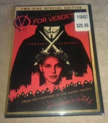 V For Vendetta DVD 2-Disc Set Limited Edition  Wide-screen Natalie Portman New - Image 1 of 2