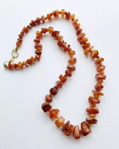Vintage Natural Genuine Baltic Amber Stone Necklace 27” long - Picture 1 of 14