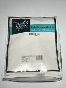 Italian Faux Linen Curtains Dove White 50"x96" Pole Pocket w/ Hookbelt Back Tabs - Picture 1 of 6