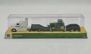 John Deere 1:64 White Hauler Semi Set with Semi Truck, Trailer and Tractor NEW - Picture 1 of 10