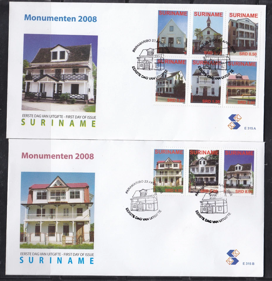 Surinam - Surinam edición FDC 2008 (315) edificios antiguos Foto 1 de 1