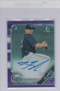 2019 1ST BOWMAN CHROME BROCK BURKE ROOKIE ON CARD AUTO PURPLE REFRACTOR #D250 - Picture 1 of 1