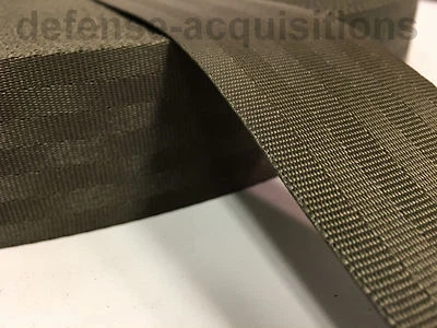 2 Inch 7 Panel 7 Bar Seat Belt MilSpec Military Seatbelt Webbing RANGER GRN YARD