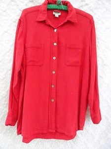 Chico's Design Tunic Blouse Misses L XL Red Linen Rayon Crepe Chico's Size 2 - Picture 1 of 5