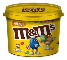M&M's Peanut Chocolate Party Size Bucket 575g Lollies x 2 Tubs