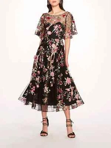 NWT MARCHESA NOTTE GARDEN OF EDEN MIDI DRESS Sz 2 - Picture 1 of 4