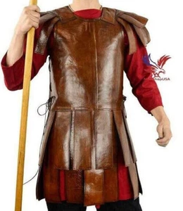 Roman Leather Subarmalis Medieval Leather Costumes Thick Leather Sleeveless Leat - Picture 1 of 4
