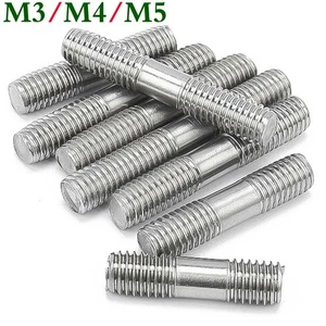 M3 M4 M5 Metic A2 Stainless Steel Double End Threaded Studs Bolts Bar Rod Screws - Picture 1 of 9