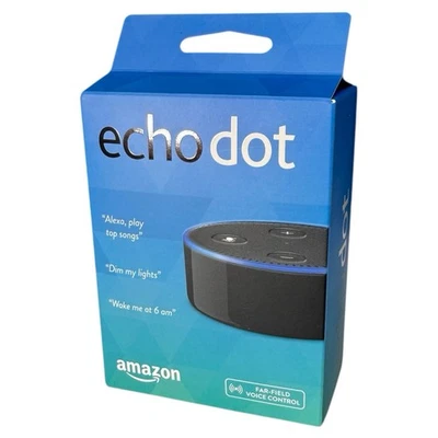 NEW ECHO DOT 2ND GENERATION (FAR-FIELD VOICE CONTROL) AMAZON 2017 New - Image 1 of 4