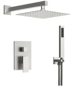 Juego de Sistema de Ducha de Lluvia 10" + Soporte de Pared Pulverizador Portátil + Válvula Níquel Lujo - Imagen 1 de 24