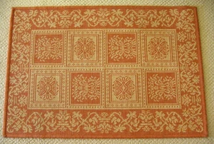 Vorleger Teppich Rechteck Geometrisch Südwest Muster 32x23 Haken Gewebt GUC - Bild 1 von 13