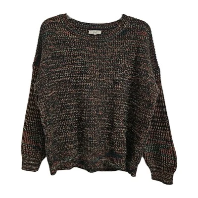 Suéter feminino cavalete Los Angeles pequeno multicolorido mistura de algodão gola redonda em excelente estado usado  - Imagem 1 de 4