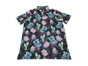 Sunday Swagger Kaktus Blumen Poloshirt Herren kleines Muster AOP Performance Golf - Bild 1 von 10