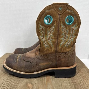 Botas vaqueras Ariat Fatbaby marrón/bronceado para mujer talla 7B Southwestern Rodeo - Imagen 1 de 13