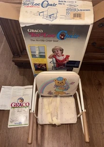 Vintage Graco Tot Loc Booster Seat Portable Hook On Table High Chair Teddy Bear - Picture 1 of 13
