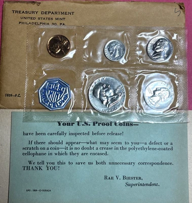 1959  P  UNITED STATES SILVER PROOF SET IN OGP w/ COA - Image 1 of 2