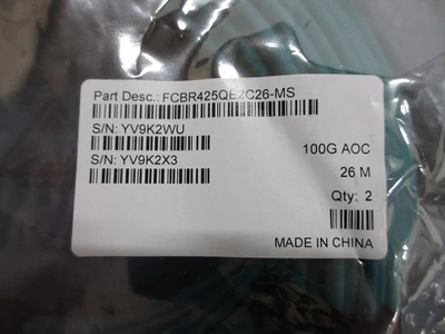 2-Pack NEW Finisar 100Gbps QSFP - QSFP Active Optical Cable 26M FCBR425QE2C26-MS - Image 1 of 4