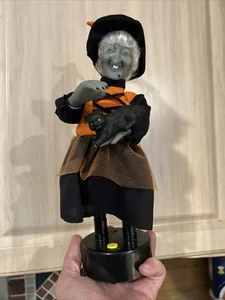 VTG Gemmy Halloween Animated Light & Sound  Witch & Cat  Untested As Is - Picture 1 of 6