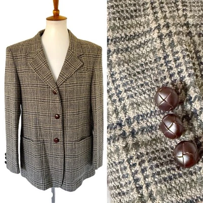 Vintage LL Bean Wool Tweed Blazer Academia English Countryside Plaid 10P Petite - Image 1 of 4