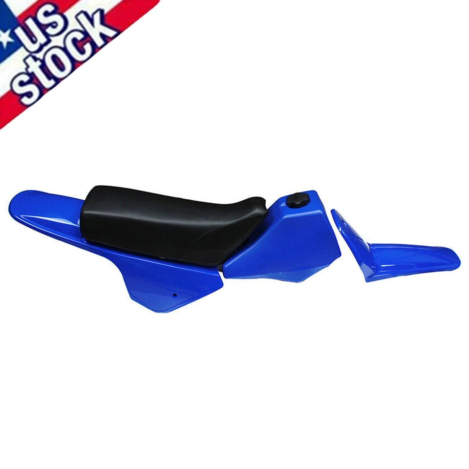Plastic Fender Body Seat Gas Tank Kit For YAMAHA PW80 1983-2006 Pit Bike Blue Foto 1 de 4