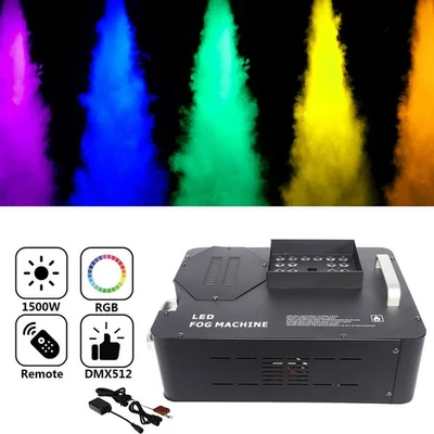 Macchina della nebbia 1500W DMX RGB 24 LED luce di scena fumo verticale effetto upspray - Immagine 1 di 4
