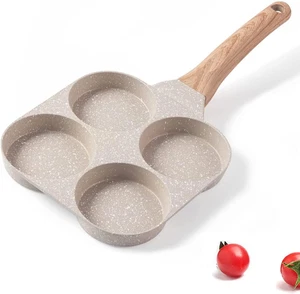 Four-Cup Fried Egg Pan, Medical Stone Non-Stick Frying Pan for Breakfast,Divided - Picture 1 of 12