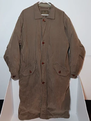 Rainforest Goose Down Parka Trench Coat Mens Sz M Olive Green Full Zip Liner - Image 1 of 4