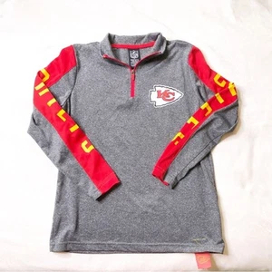 NFL Kansas City Chiefs gray ¼ zip pullover long sleeve top size Small or 8 - Picture 1 of 9