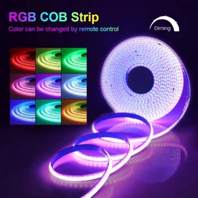 5m-20m COB LED Streifen 12V 24V RGB RGBW RGBWW Stripe Dimmbar keine Lichtpunkte - Bild 1 von 4