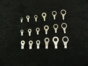 900 PK 10-12 14-16 18-22 GAUGE UNINSULATED RING CONNECTORS #6 #8 #10 1/4 5/16 38 - Picture 1 of 4