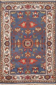 Blauer Teppich 3x5 Fuß Blumen Oushak Ortiental handgeknüpft Esszimmer Wollteppich - Bild 1 von 12