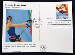 Scott UX249 FDC Womens Sailboarding Summer Olympics Type Post Card Fleetwood - Picture 1 of 3