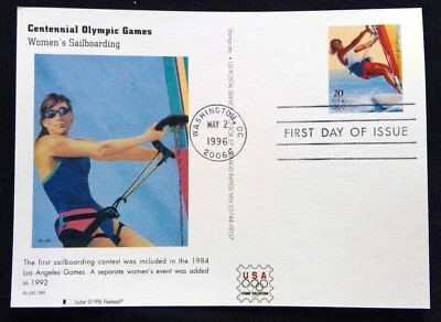 Scott UX249 FDC Womens Sailboarding Summer Olympics Type Post Card Fleetwood - Image 1 of 3