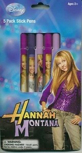 Suministros de oficina Disney Hannah Montana 1 paquete de 5 bolígrafos NUEVOS - Imagen 1 de 2
