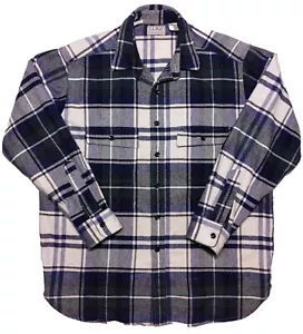 Vintage LL BEAN Chamois Tuch Flanell Hemd blau grün kariert Made USA Large L - Bild 1 von 8