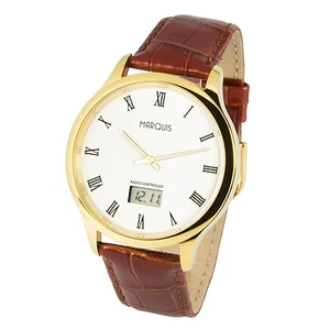 Elegante Herren Funk Armbanduhr (deutsches Funkwerk) Edelstahl Leder 964.4702.78 - Bild 1 von 1
