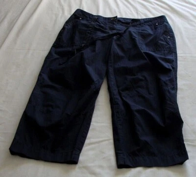 Pantalón capri ANN TAYLOR azul-negro ligero "SIGNATURE Fit" talla 4 (21 pulgadas) Foto 1 de 4