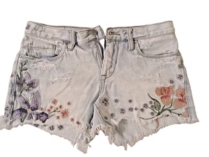 Sexy bestickte Wandershorts LEER NY ~ Gr. 25 Taille / Washed Out Look / Neu ohne Etikett - Bild 1 von 7