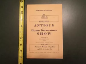 1955 Minneapolis Minnesota MN Antique Home Decorators Show Souvenir Program - Picture 1 of 4