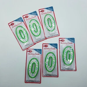 Betty Crocker Numeral Birthday Candle zero O 3" number (6) PACK FREE SHIPPING.. - Picture 1 of 4