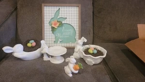 Pier one, Super cute 8pc Easter bunny set in great condition. - Picture 1 of 6