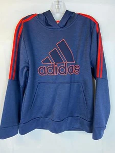 Adidas Size M Youth Heather Blue and Red Athletic Sweatshirt - Picture 1 of 3